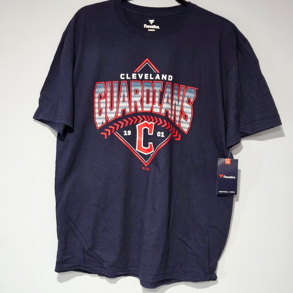Cleveland Guardians‎ Fanatics MLB Men's XL T-Shirt Navy Blue